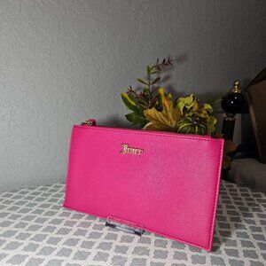 Juicy Couture Pink Wristlet w/ Card Holder – Faux Leather | EUC